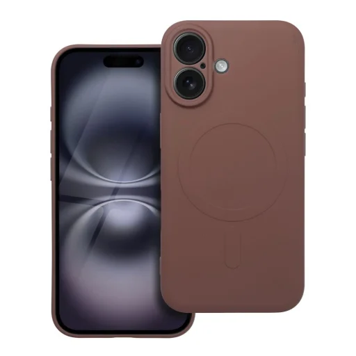 Szilikon Mag tok MagSafe kompatibilis iPhone 16 barna tok - 1