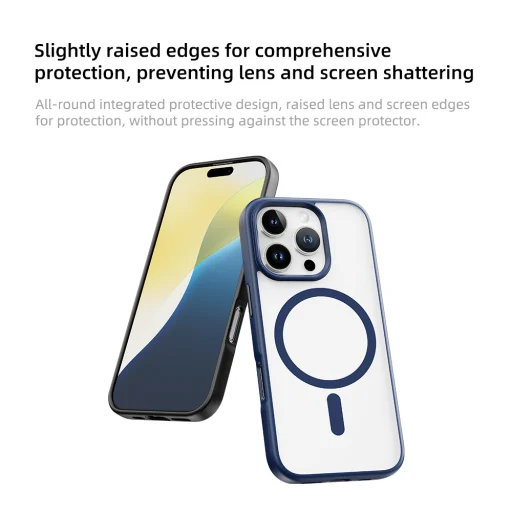 Rock Guard Series Mágneses tok iPhone 16 Pro számára átlátszó-fekete tok - 8