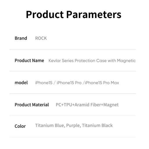 Rock Kevlar Sorozat Aramid Szálas Mágneses Tok iPhone 15 Pro Max fekete - 8