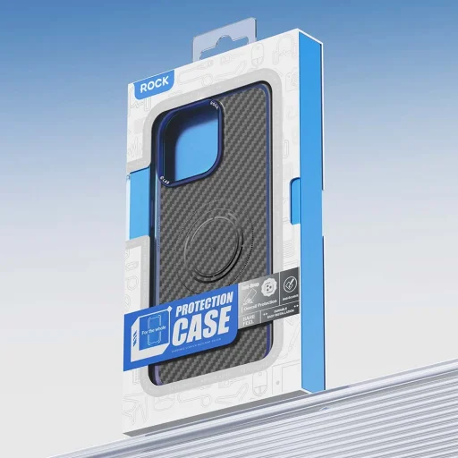 Rock Kevlar Sorozat Aramid Szálas Mágneses Tok iPhone 15 Pro Max fekete - 9