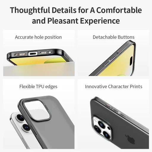 Rock Matt Sorozat Mágneses tok iPhone 16 fekete tok - 9