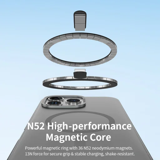 Rock Matt Sorozat Mágneses tok iPhone 16 fekete tok - 2