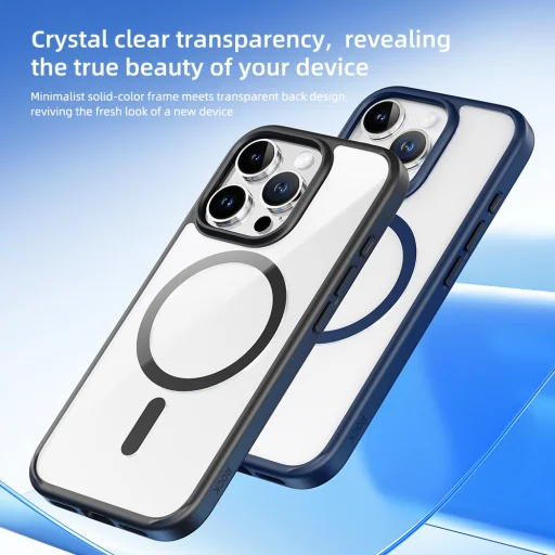 Rock Guard Series Mágneses tok iPhone 16 Pro számára átlátszó-fekete tok - 4