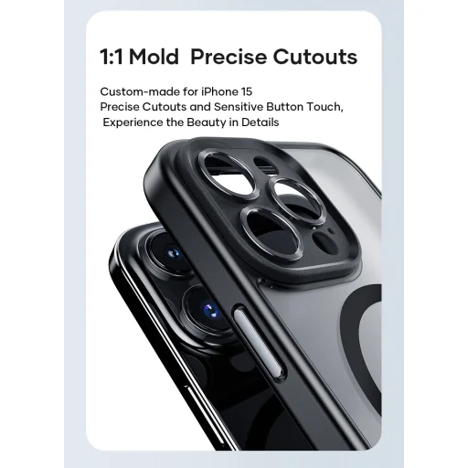 Rock Guard Touch Matte Series Mágneses iPhone 15 Plus tok fekete tok - 2