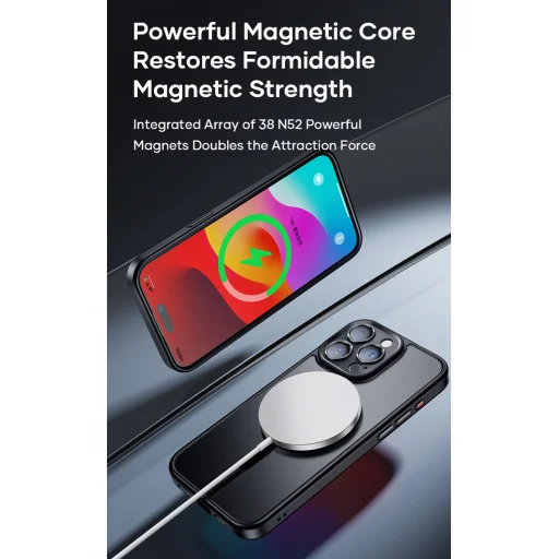 Rock Guard Touch Matte Series Mágneses iPhone 15 Plus tok fekete tok - 15