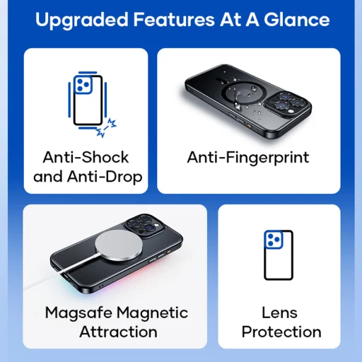 Rock Guard Touch Matte Series Mágneses iPhone 15 Plus tok fekete tok - 16