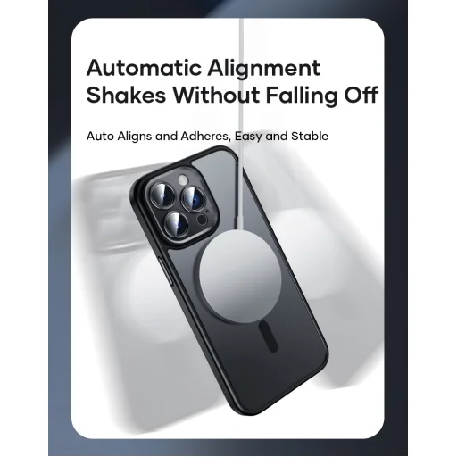 Rock Guard Touch Matte Series Mágneses iPhone 15 Plus tok fekete tok - 9