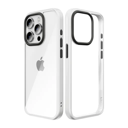 Rock Guard Series tok iPhone 15 Plus átlátszó-fehér tok - 1
