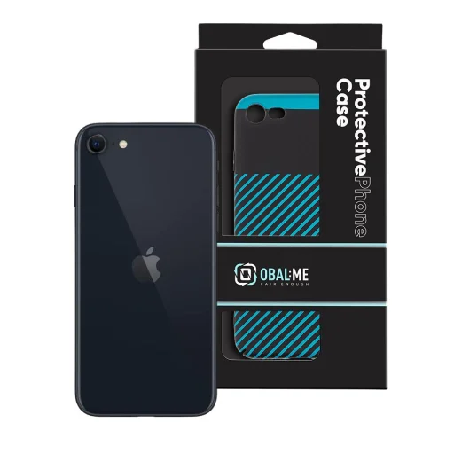 OBAL:ME Flossy Stripes tok Apple iPhone 7/8/SE 2020/SE 2022 Black/Teal - 3