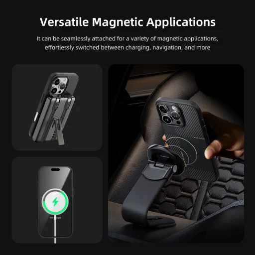 Rock Ultra Thin Aramid Fiber Kevlar 600D tok iPhone 16 Pro fekete - 9