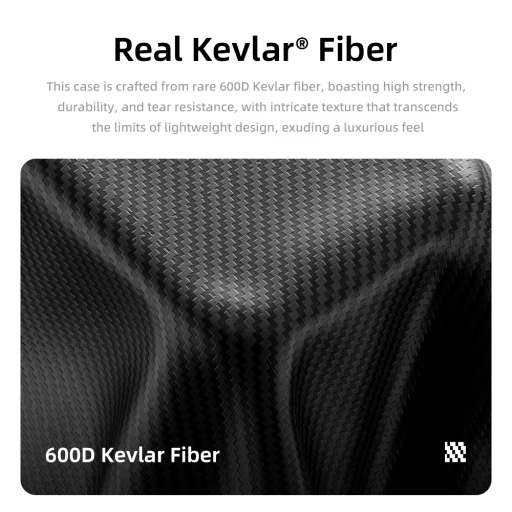 Rock Ultra Thin Aramid Fiber Kevlar 600D tok iPhone 16 Pro fekete - 10