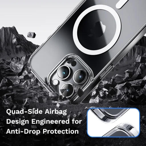 Rock Crystal Series Mágneses Tok iPhone 16 Pro Max átlátszó tok - 7