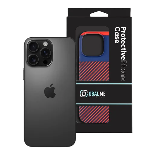 OBAL:ME Flossy Stripes tok Apple iPhone 16 Pro Max Blue/Red - 3