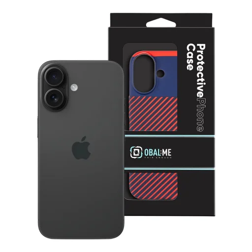 OBAL:ME Flossy Stripes tok Apple iPhone 16 Blue/Red - 3