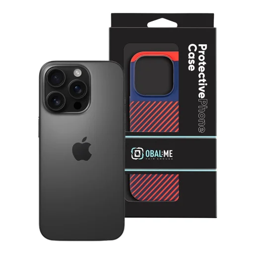 OBAL:ME Flossy Stripes tok Apple iPhone 16 Pro Blue/Red - 3
