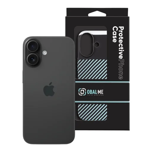 OBAL:ME Flossy Stripes tok Apple iPhone 16-hoz Fekete/Égkék - 3