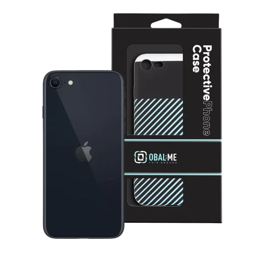 OBAL:ME Flossy Stripes tok Apple iPhone 7/8/SE 2020/SE 2022 Black/Sky Blue - 3