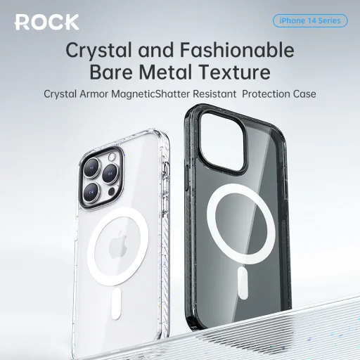 Rock Crystal Shield Series mágneses tok iPhone 14 Pro átlátszó tok - 5