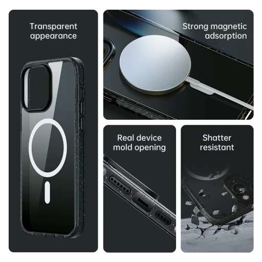 Rock Crystal Shield Series mágneses tok iPhone 14 Pro átlátszó tok - 10