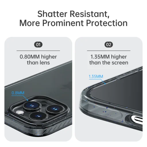 Rock Crystal Shield Series tok iPhone 14 Pro-ra átlátszó-fekete - 5