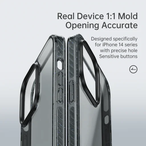 Rock Crystal Shield Series tok iPhone 14 Pro-ra átlátszó-fekete - 4