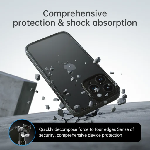 Rock Crystal Shield Series tok iPhone 14 Pro-ra átlátszó-fekete - 8