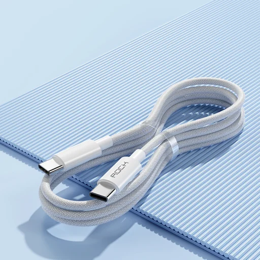 Rock kábel R6 - Type C to Type C - PD 100W 5A 2 méter fehér - 12