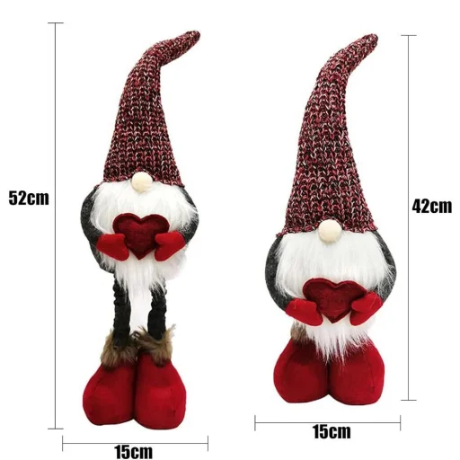 Karácsonyi dekoráció, teleszkópos lábú manó RC-K-280 piros - 2