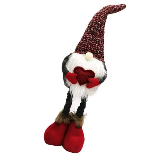 Karácsonyi dekoráció, teleszkópos lábú manó RC-K-280 piros - 3