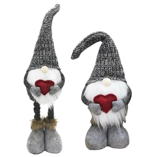 Karácsonyi dekorációs manó teleszkópos lábakkal RC-K-1215 szürke - 4