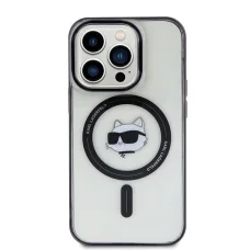  iPhone 15 Pro átlátszó Karl Lagerfeld IML Choupette Fej MagSafe tok