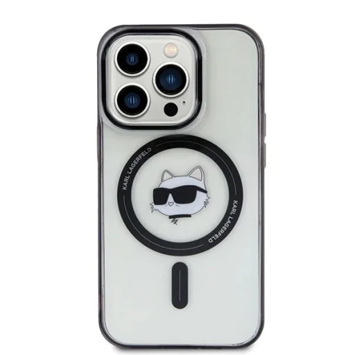  iPhone 15 Pro átlátszó Karl Lagerfeld IML Choupette Fej MagSafe tok - 1
