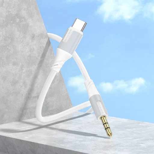 Borofone BL19 Creator kábel - 3,5mm jack to Type C - 1 méter fehér - 3