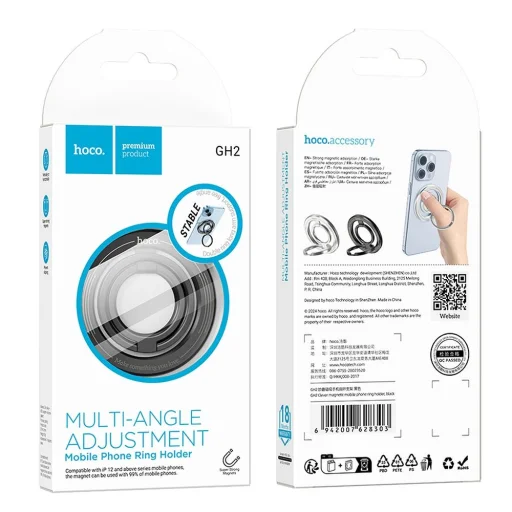 HOCO mágneses mobiltartó gyűrű GH2 fekete magsafe - 3