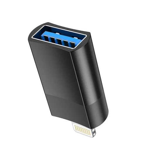 HOCO OTG átalakító USB A (anyay) - Lightning 8-pin apa UA17 fekete - 3