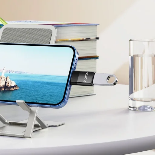 HOCO OTG átalakító USB A (anyay) - Lightning 8-pin apa UA17 fekete - 7