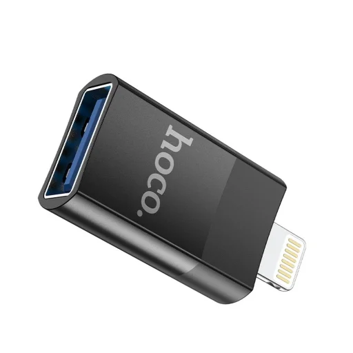 HOCO OTG átalakító USB A (anyay) - Lightning 8-pin apa UA17 fekete - 8