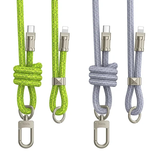 HOCO nyakpánt formájú kábel Type C - Lightning PD 20W GH7 1,8 m fluoreszkáló zöld - 2