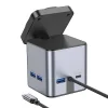 HOCO adapter HUB 9 az 1-ben Type C vezeték nélküli töltővel HB49 fém szürke thumbnail