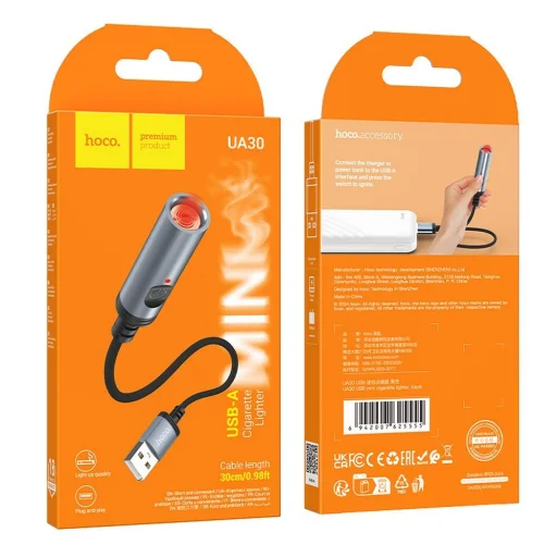 HOCO cigarettagyújtó USB A UA30 0,3 m fekete, - 9
