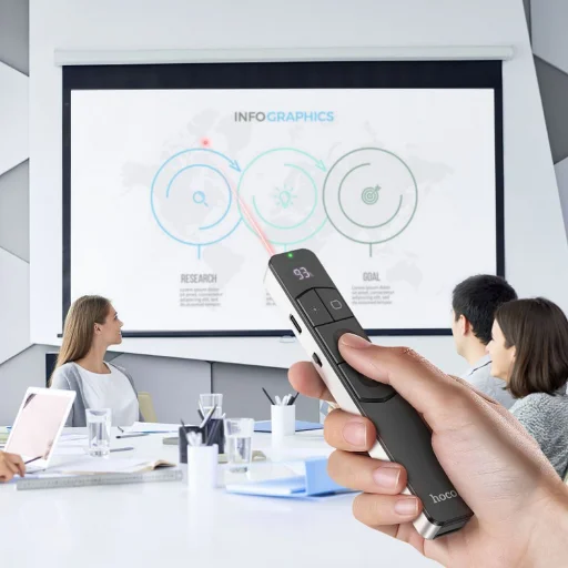 HOCO vezeték nélküli lézer pointer bluetooth GM202 ezüst - 5