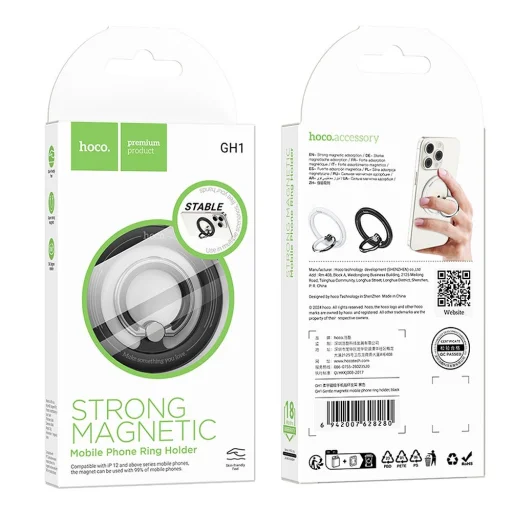HOCO mágneses telefontartó gyűrű GH1 fekete - 4