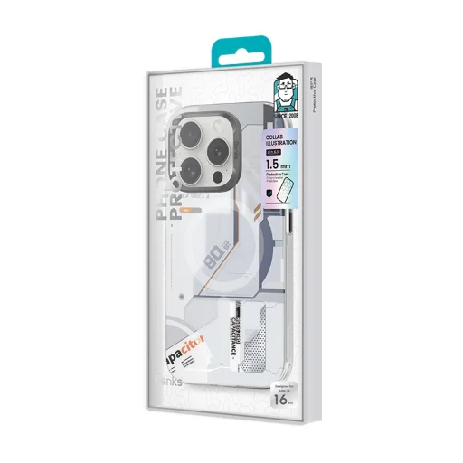  iPhone 16 Plus fehér Benks Magnetic Mecha Series tok - 5