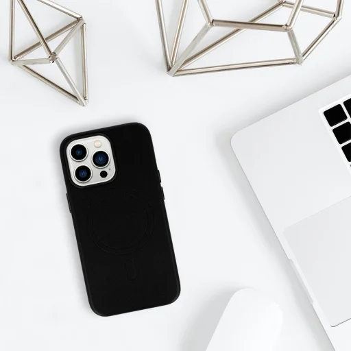 iPhone 13 Pro MagSafe Leather bőr telefontok fekete - 4