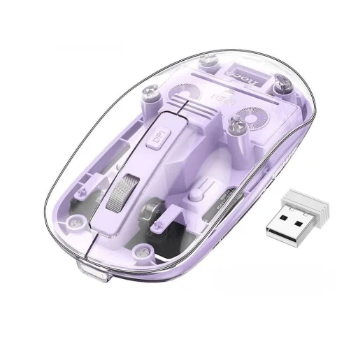 HOCO számítógépes vezeték nélküli egér 2,4G 1600 dpi GM29 romantikus lila - 3
