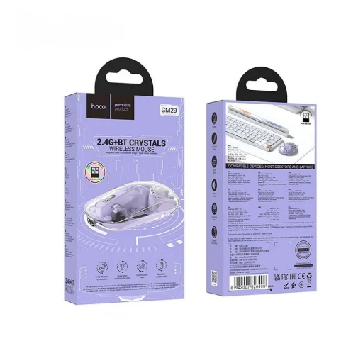 HOCO számítógépes vezeték nélküli egér 2,4G 1600 dpi GM29 romantikus lila - 5