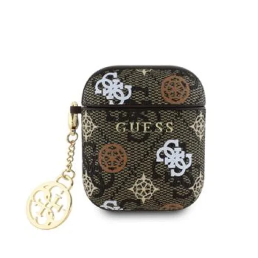 Guess PU 4G Peony Charm tok AirPods 1/2 Brown - 1