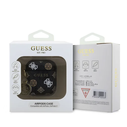 Guess PU 4G Peony Charm tok AirPods 1/2 Fekete - 3