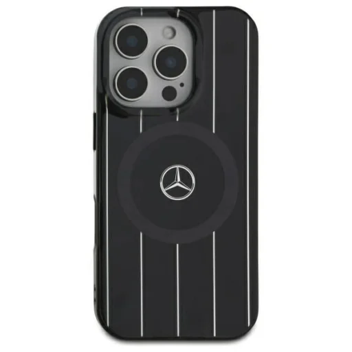 Mercedes MB Double Layer Crossed Lines MagSafe tok iPhone 16 - fekete - 1