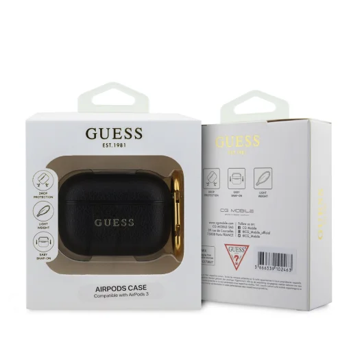 Guess PU Grained Classic Logo tok AirPods 3-hoz Fekete - 3